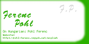 ferenc pohl business card